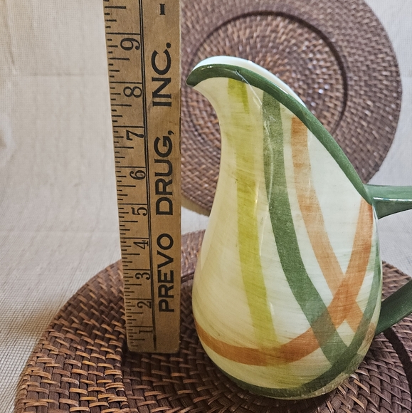 MCM Vintage Metlox Vernonware TAM O' SHANTER Plaid Gingham Glaze Pitcher Jug - Picture 7 of 13